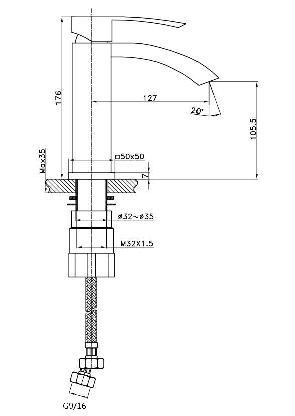 Royal Fall Single Handle Lav Faucet Brushed Nickel