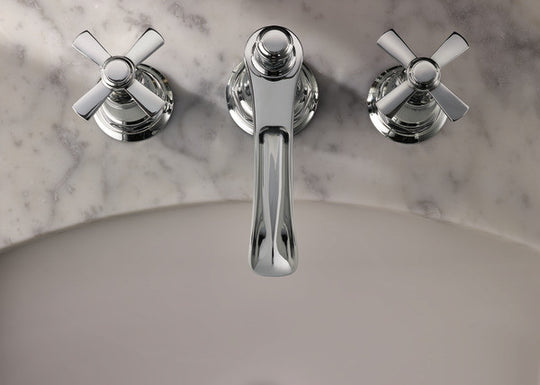 BRIZO ROOK® Widespread Lavatory Faucet with Channel Spout - Less Handles 1.2 GPM - Polished Chrome