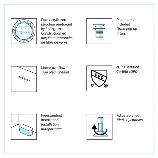 ROXANNE 59" Freestanding Bathtub