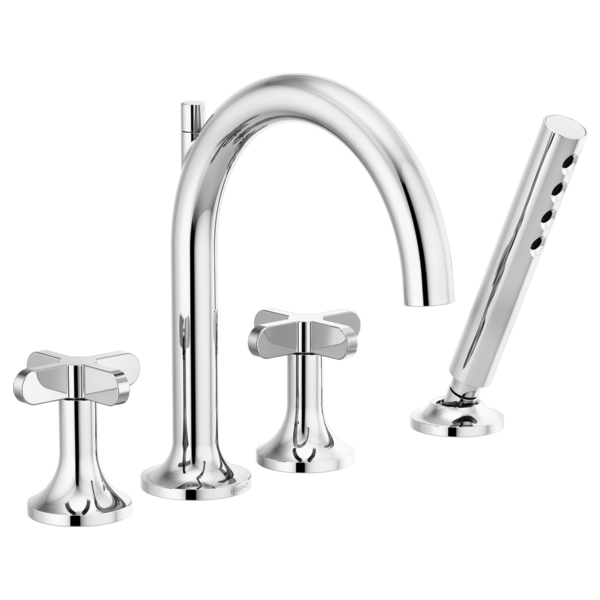 BRIZO ODIN® Roman Tub Faucet with Handshower - Less Handles - Polished Chrome