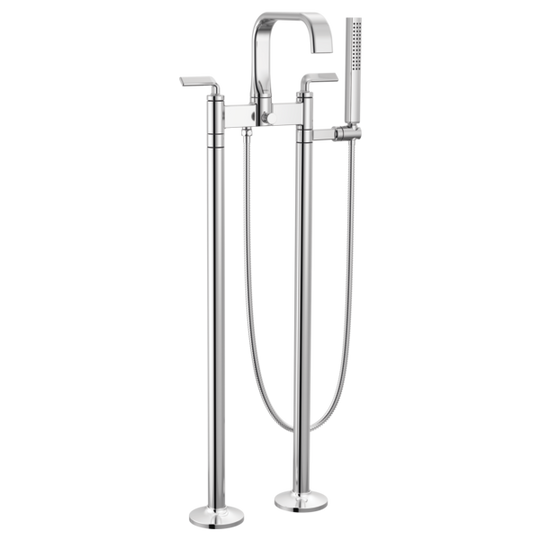 BRIZO ALLARIA™ Two-Handle Tub Filler Trim Kit with Twist Lever Handles - Polished Chrome - T70367-PC - T70310-PCLHP - T71766-PC - R70200