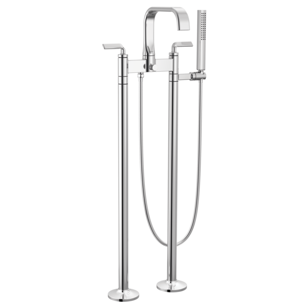 BRIZO ALLARIA™ Two-Handle Tub Filler Trim Kit with Twist Lever Handles - Polished Chrome - T70367-PC - T70310-PCLHP - T71766-PC - R70200