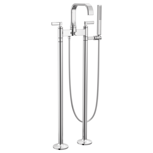 BRIZO ALLARIA™ Two-Handle Tub Filler Trim Kit with Twist Lever Handles - Polished Chrome - T70368-PC - T70310-PCLHP - T71766-PC - R70200