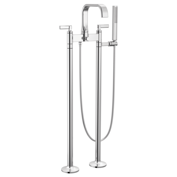BRIZO ALLARIA™ Two-Handle Tub Filler Trim Kit with Twist Lever Handles - Polished Chrome - T70368-PC - T70310-PCLHP - T71766-PC - R70200