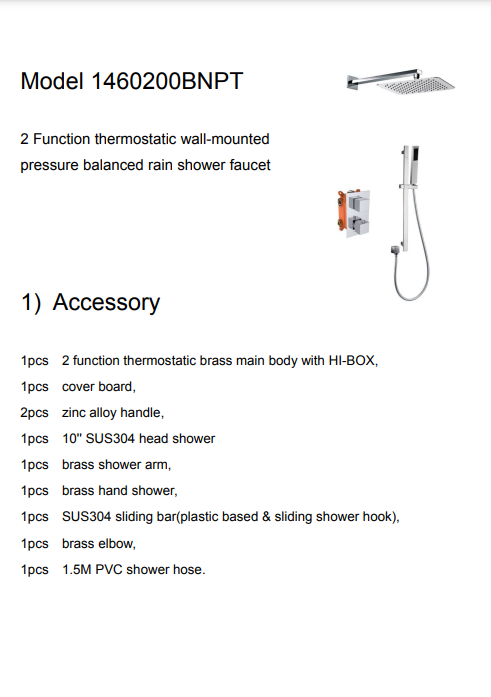 Royal Aurora 2 Way Thermostatic Shower System Matte Black