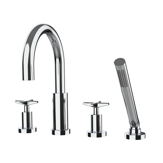 Rubi Lexa Four-piece Bathtub Faucet - Chrome