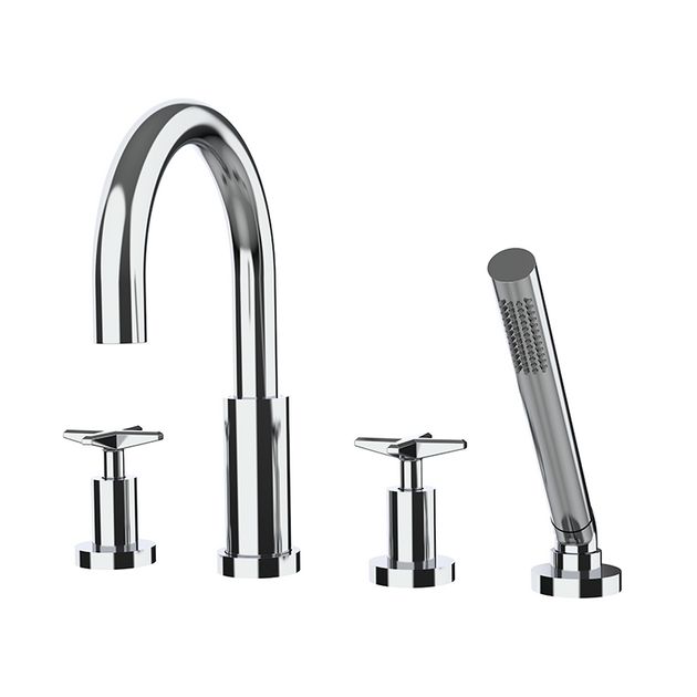 Rubi Lexa Four-piece Bathtub Faucet - Chrome